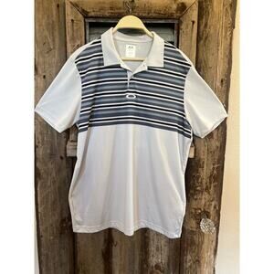 OAKLEY MENS POLO GOLF COLLARED SHORT SLEEVE SHIRT REGULAR FIT SZ M GRAY & BLACK